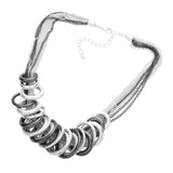 Antique Metal O-Ring Stacked Necklace