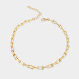 Gold Dipped Bold Beaded Paperclip Chain Necklace