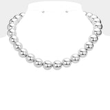 Metal Ball Cluster Necklace