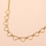 Open Metal Heart Link Chain Necklace