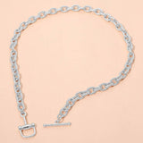 Twisted Link Toggle Chunk Chain Necklace