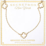 SECRET BOX_Genuine Gold Dipped Open Quatrefoil Station Necklace