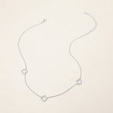 SECRET BOX_Genuine Silver Dipped Open Quatrefoil Station Necklace