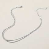 Triple Layered Brass Chain Necklace