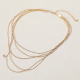 Multi Layered Brass Chain Necklace