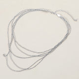 Multi Layered Brass Chain Necklace