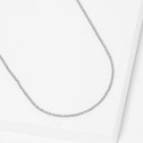 White Gold Dipped Metal Chain Necklace