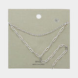 Brass Metal Open Metal Link Double Layered Y Necklace