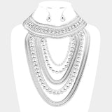 Draped Metal Statement Necklace