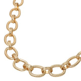 Textured Metal Oval Link Chain Necklace