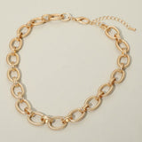 Textured Metal Oval Link Chain Necklace