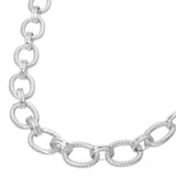 Textured Metal Oval Link Chain Necklace