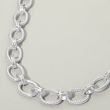 Textured Metal Oval Link Chain Necklace