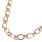 Hammered Metal Oval Link Necklace