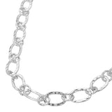 Hammered Metal Oval Link Necklace