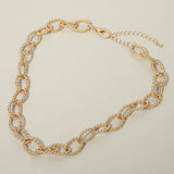 Twisted Metal Oval Link Chain Necklace