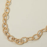 Twisted Metal Oval Link Chain Necklace