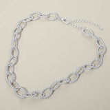 Twisted Metal Oval Link Chain Necklace