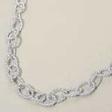Twisted Metal Oval Link Chain Necklace