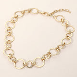 Hammered Metal Ring Link Necklace
