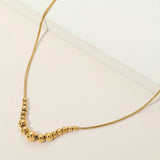 Stainless Steel Beaded Snake Chain Necklace