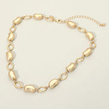 Modern Metal Bean Link Necklace