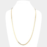 Gold Plated 30 Inch 5mm Herringbone Metal Chain Necklace