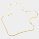 Gold Plated 30 Inch 5mm Herringbone Metal Chain Necklace