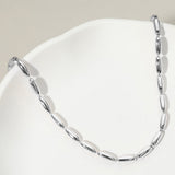 Metal Oval Tube Beaded Necklace