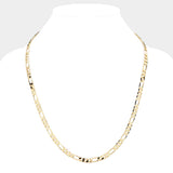 Gold Plated 24 Inch 6mm Figaro Metal Chain Necklace