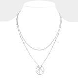 Peace Pendant Double Layered Necklace
