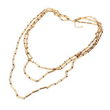 Metal Cylinder Triple Layered Bib Necklace
