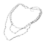 Metal Cylinder Triple Layered Bib Necklace