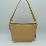Quilted Diamond Pattern Shoulder Bag with Bottom Corner Accents