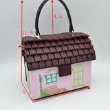 Whimsical House Shaped Top Handle Crossbody Handbag