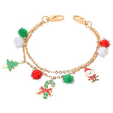 Christmas Tree Santa Festive Pom Pom Bag Charm