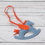 Faux Leather Winged Rocking Horse Bag Charm