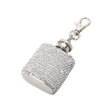 1oz Bling Studded Stainless Steel Mini Flask Keychain Bag Charm
