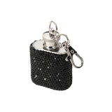 1oz Bling Studded Stainless Steel Mini Flask Keychain Bag Charm