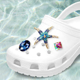 3PCS - Starfish Oval Square Stone Shoes Deco Charms