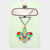 Colorful Fleur de Lis Car Rear View Mirror Hanging Accessory
