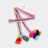 Striped Crochet Tassel Tip Hat Band