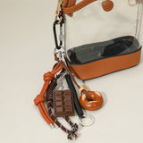 SECRET BOX_Chocolate Pretzel Bread Faux Leather Knot Mixed Charm Bag Accessory