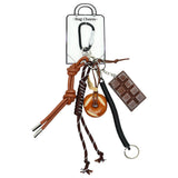 SECRET BOX_Chocolate Pretzel Bread Faux Leather Knot Mixed Charm Bag Accessory