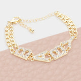 BABY Rhinestone Embellished Message Bracelet