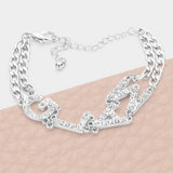 GLAM Rhinestone Embellished Message Bracelet