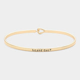 "Island Gal" Thin Brass Metal Hook Bracelet