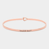 "Island Gal" Thin Brass Metal Hook Bracelet