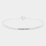 "Island Gal" Thin Brass Metal Hook Bracelet