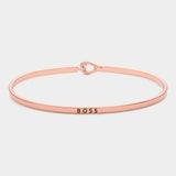"Boss" Thin Brass Metal Hook Bracelet